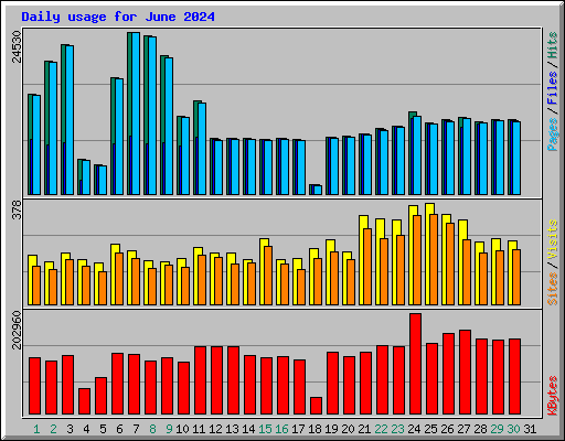 Daily usage for June 2024