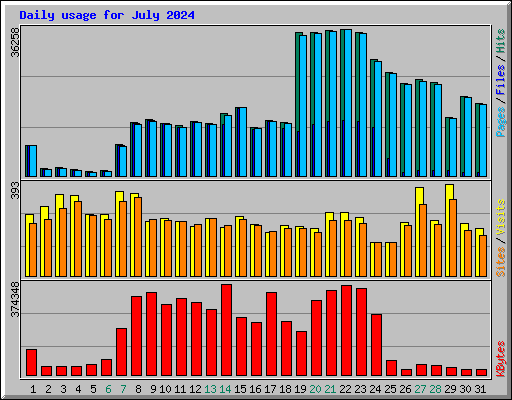 Daily usage for July 2024