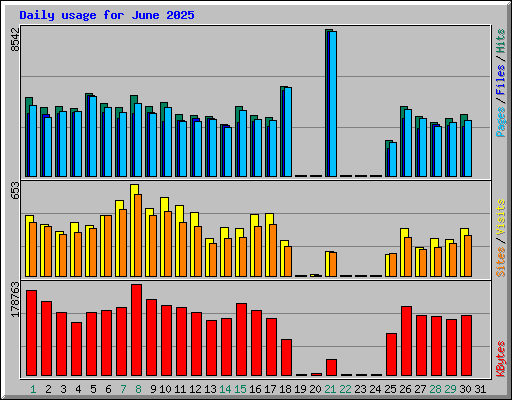 Daily usage for June 2025