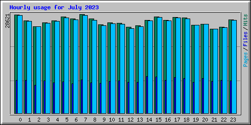 Hourly usage for July 2023