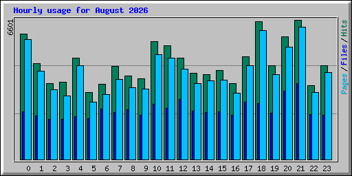 Hourly usage for August 2026